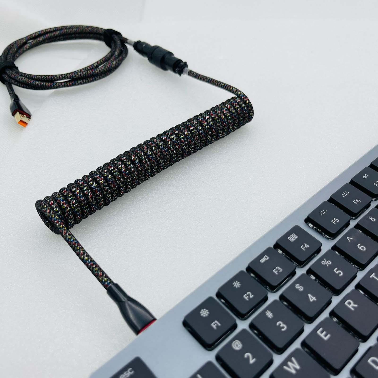 1.8M USB to   Cable Black Detachable DIY for Mechanical Keyboard
