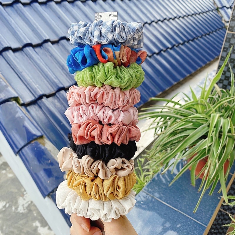Dây Buộc Tóc Scrunchie Handmade Size Nhỏ Siêu Nhún Nhiều Màu Dây Cột Tóc Siêu Xinh Dễ Thương
