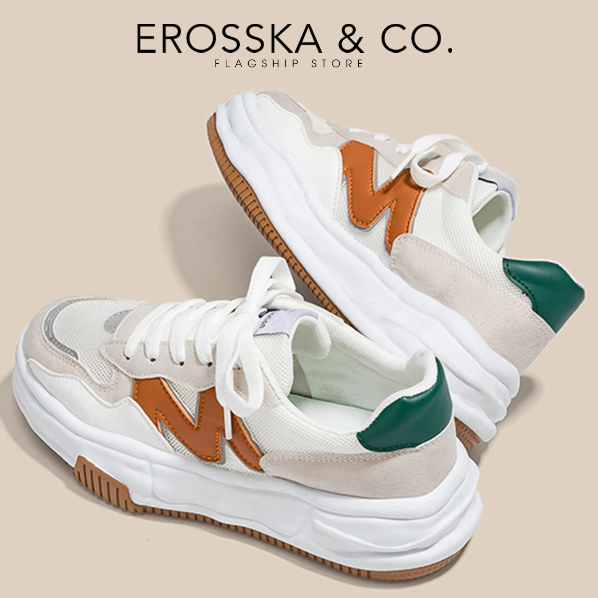 Erosska - Giày sneaker nữ đi học chữ M - GS004