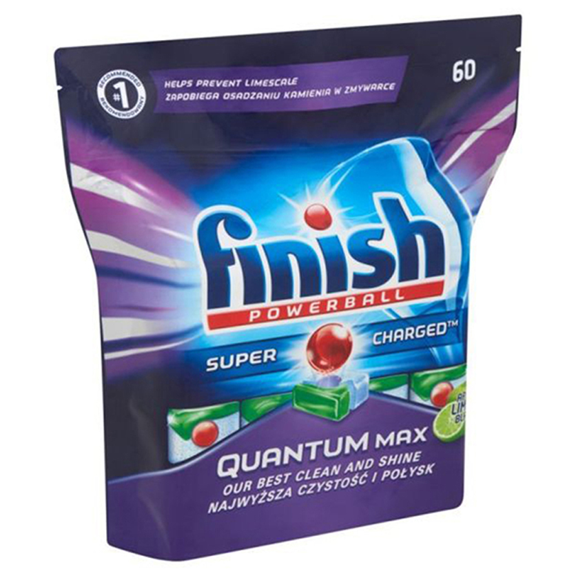 Túi 60 viên rửa chén Finish Quantum Max Dishwasher Tablets Apple&Lime PTT025461 - hương chanh, táo