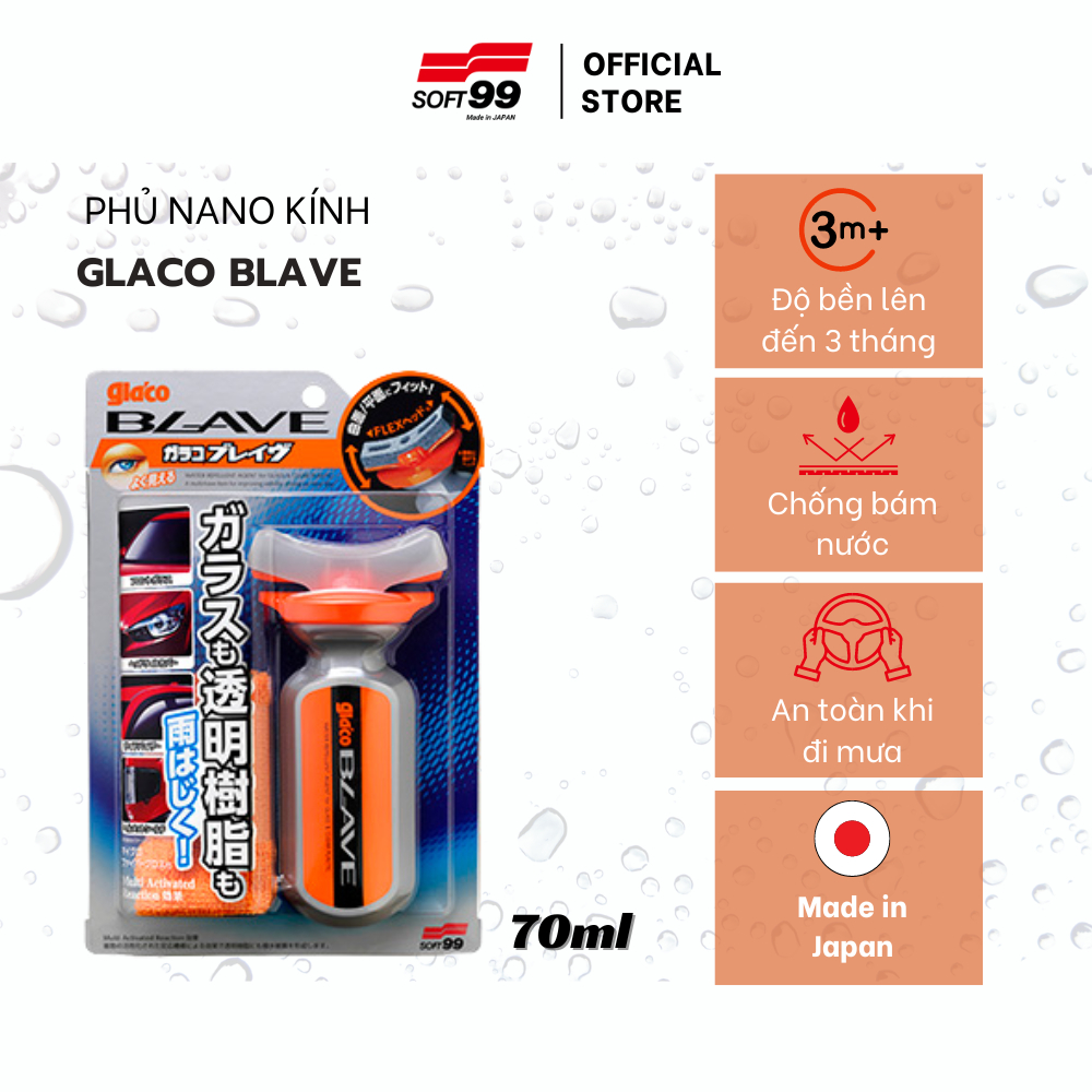 Phủ Nano Kính Ô Tô Đa Năng Glaco Blave G-100 Soft99 Japan