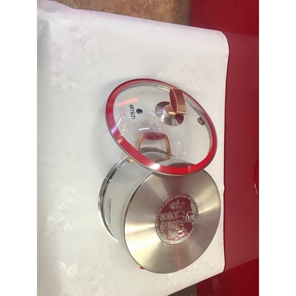 Nồi Elmich inox 304 Red velvet 18cm, 20cm, 22cm, 24cm