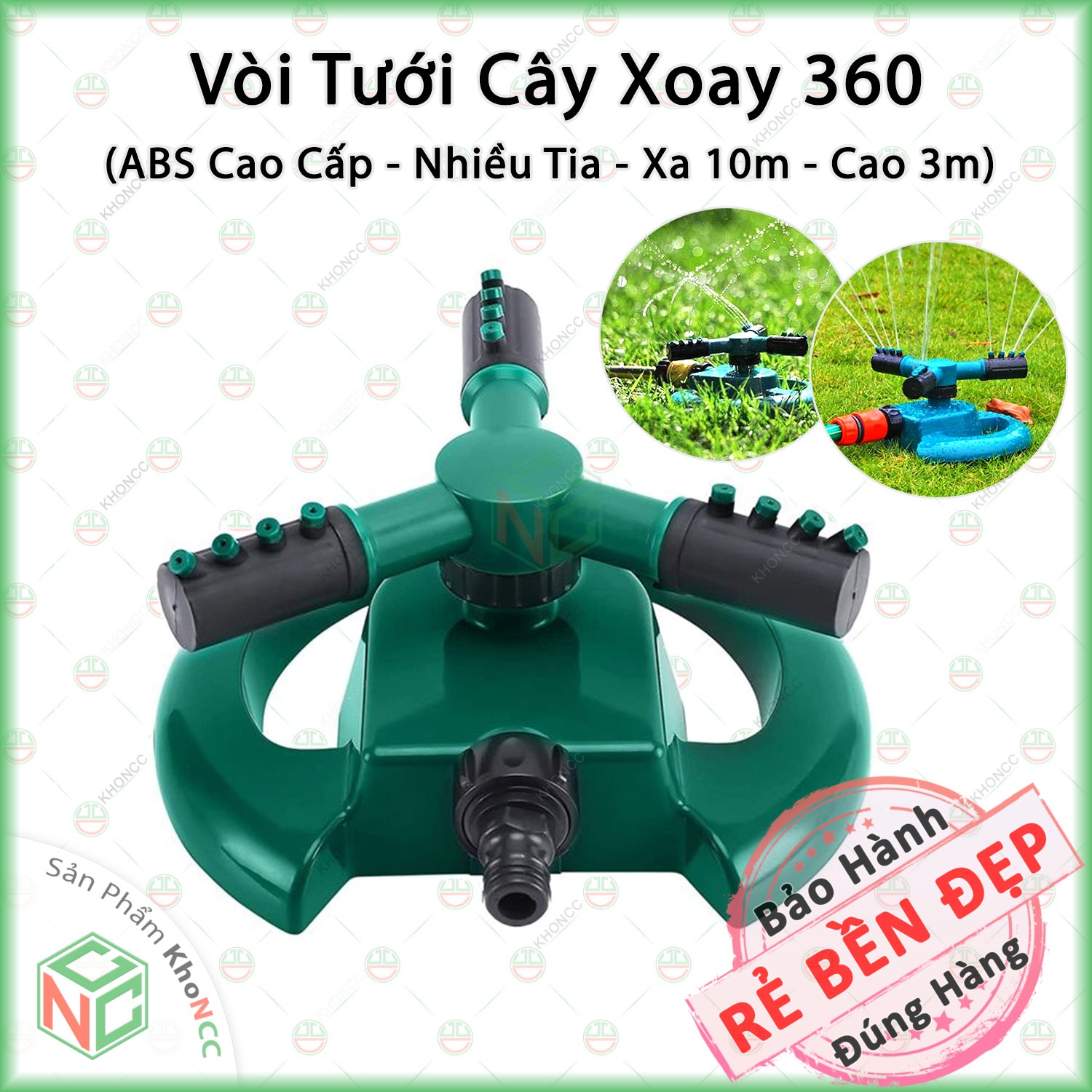 (Tiện Lợi) Vòi Tưới Cây Tự Động Xoay 360 Khi Có Nước KhoNCC Hàng Chính Hãng - Tiết Kiệm Công Sức và Thời Gian Tưới Tiêu - KLM-VTCX360