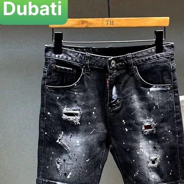 QUẦN SỌT SHORT LỬNG JEAN NAM CHẤT BÒ ĐEN SƠN WASH NHẬT BẢN CAO CẤP- DB-1303- DUBATI FASHION