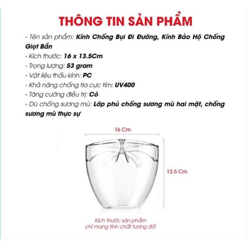 Kính chống giọt bắn phòng dịch bảo hộ Full Face trong suốt