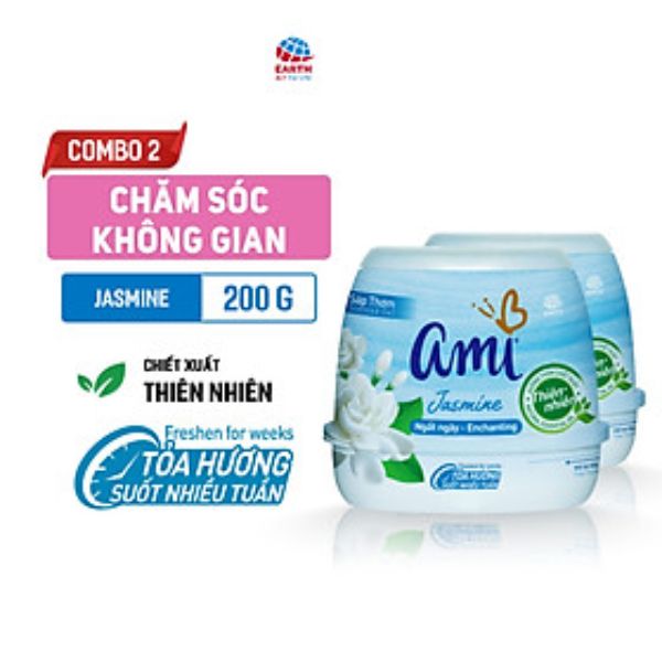 Combo 2 hộp Sáp thơm khử mùi Ami - Hương thơm chiết xuất thiên nhiên, Tỏa hương suốt nhiều tuần (Nhiều lựa chọn mùi hương)