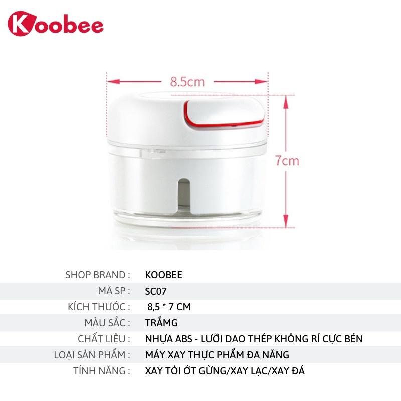 Máy xay tỏi ớt cầm tay Mini Food Chopper 2 lưỡi chính hãng, Dụng cụ xay tỏi ớt, thực phẩm đa năng KOOBEE