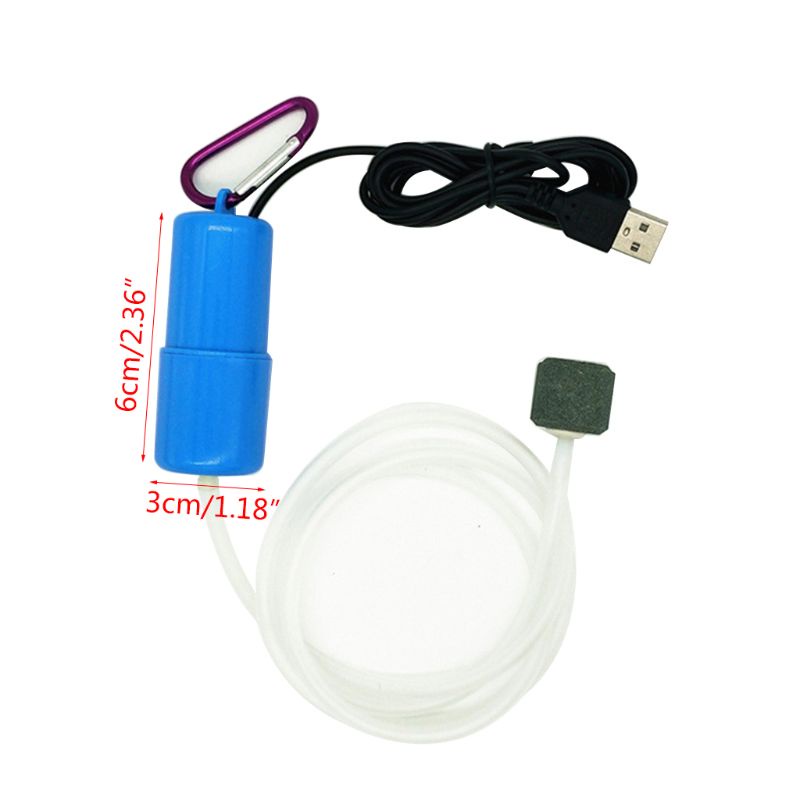 Máy sủi oxy mini siêu êm máy sục oxi bể cá cảnh bơm khí khi đi câu hồ cá, kết nối USB loại tốt khí mạnh