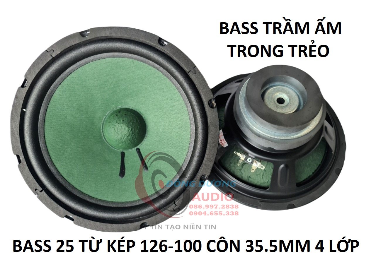 LOA BASS FULL 25 TỪ KÉP MÀNG XANH DÙNG CHO LOA KÉO VÀ AMPLI NHỎ - GIÁ 1 LOA - ĐÔI LOA FULL BASS 2 TẤC RƯỠI TỪ KÉP