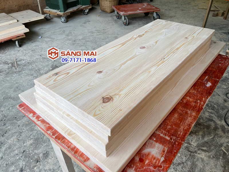 Mặt bàn gỗ thông 40cm x 100cm x độ dày 3cm + gia công láng mịn