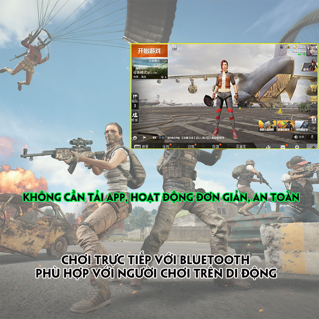 Tay Cầm Chơi Game ,Tay Cầm Chơi Game Bluetooth VINETTEAM S9 ,Tay Cầm Chơi Game PUBG ,RULES OF SURVIVAL...Kết Nối Chơi Game Không Cần APP Cho ANDROID, IOS Có Đế Giữ -4080 -Hàng Nhập Khẩu