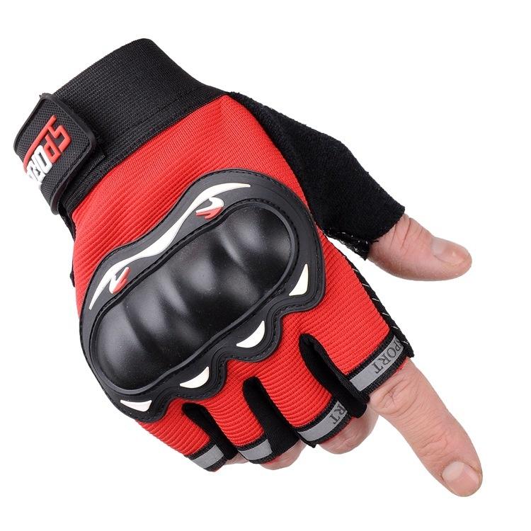 GĂNG TAY XE MÁY / BAO TAY ĐI PHƯỢT SPORT HỞ NGÓN CÓ GÙ BẢO VỆ TAY THIẾT KẾ THỂ THAO CỰC NGẦU