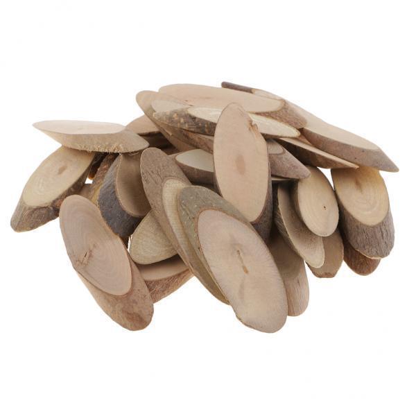 2x 30x Oval Wood Log Slices for DIY Art Craft Wedding Centerpieces Decorations