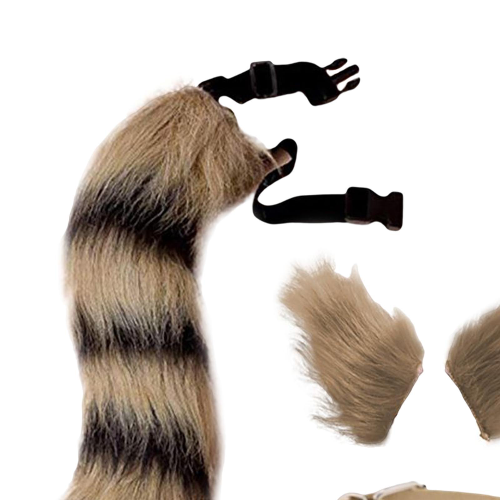 Cosplay Costume Set Fur Cat Ears Long Tail for Role Play Masquerade