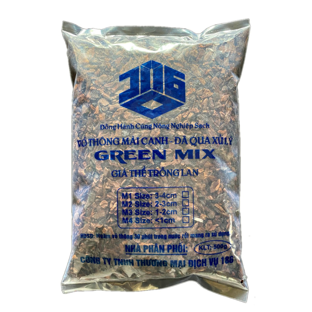 Giá thể trồng lan vỏ thông mài cạnh đã qua xử lý Green Mix