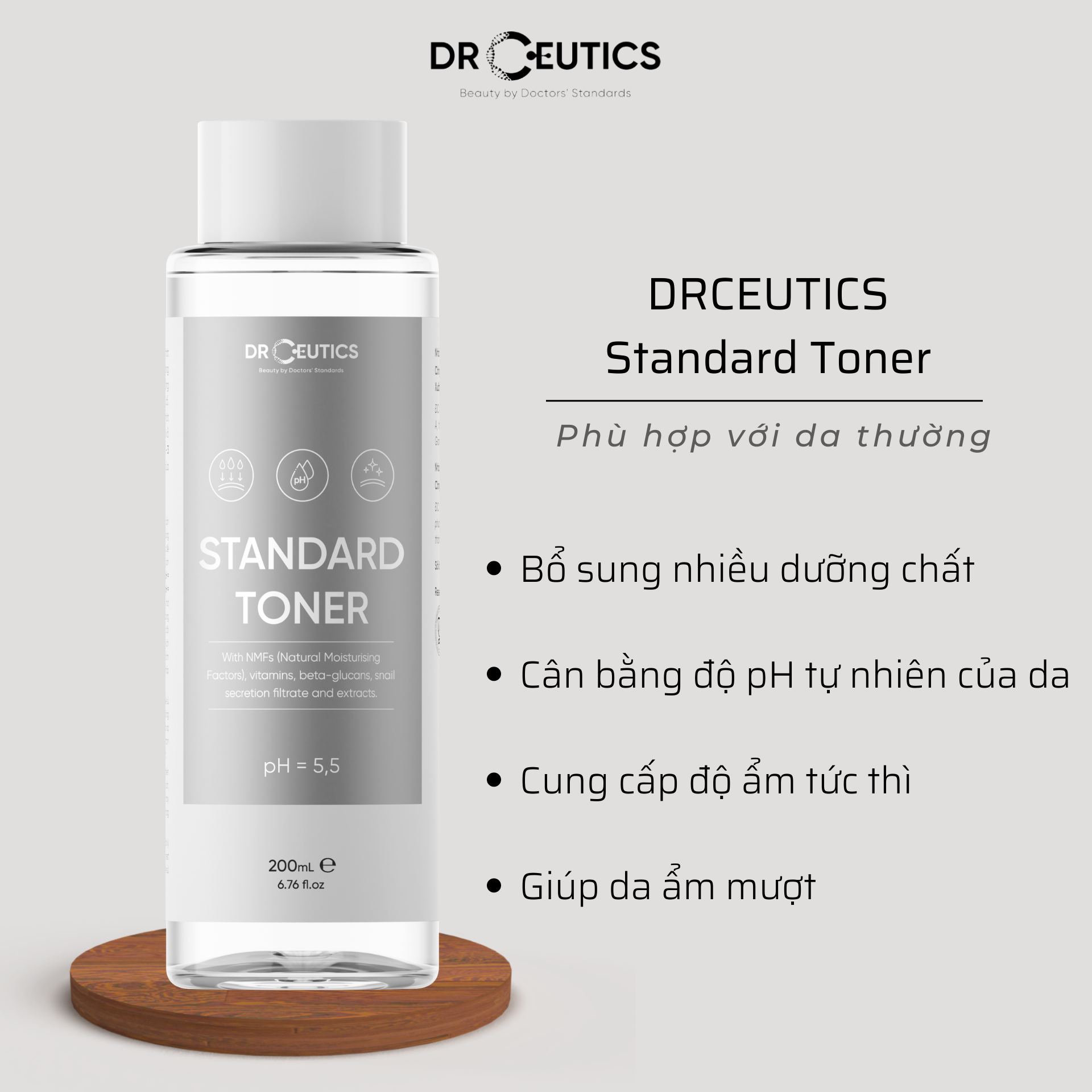 DRCEUTICS Standard Toner Cấp Ẩm Cho Da Thường (200ml)