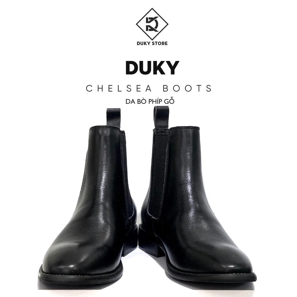 (Bảo hành 1 tháng) Giày Chelsea boot nam da bò đế phíp gỗ sang trọng - Duky Store