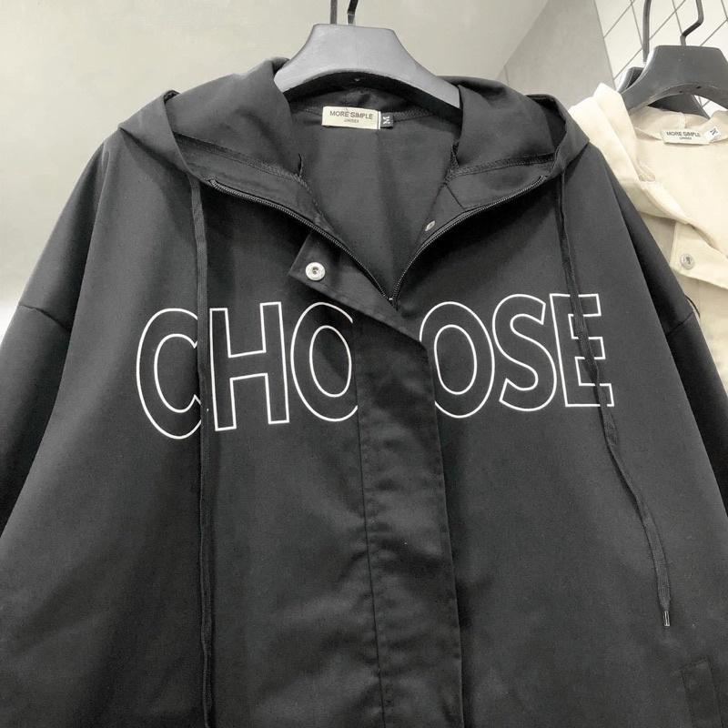 Áo Khoác Jacket Form Rộng CHOOSE Vải Dù Trượt Nước Phong Cách Ulzzang