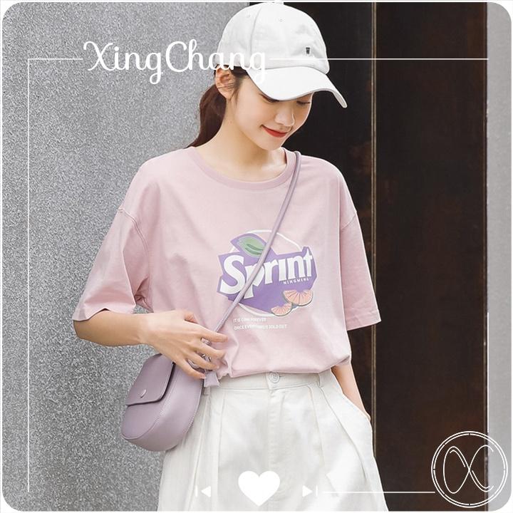 Áo thun tay lỡ Hàn Quốc, Áo thun form rộng chất mịn đẹp in Sprint cá tính mã LXC65