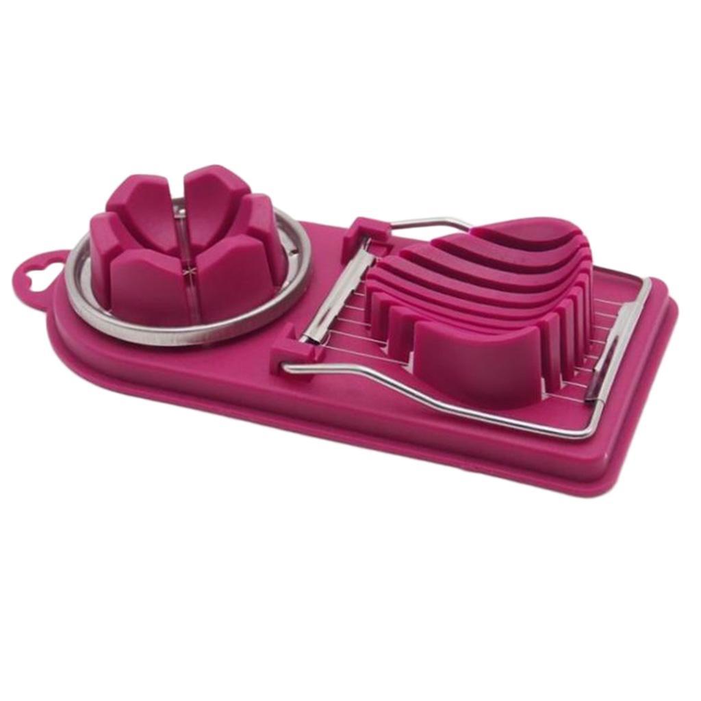 Boiled Egg Slicer Chopper Cutter Salad Cooking Kitchen Tool Purple