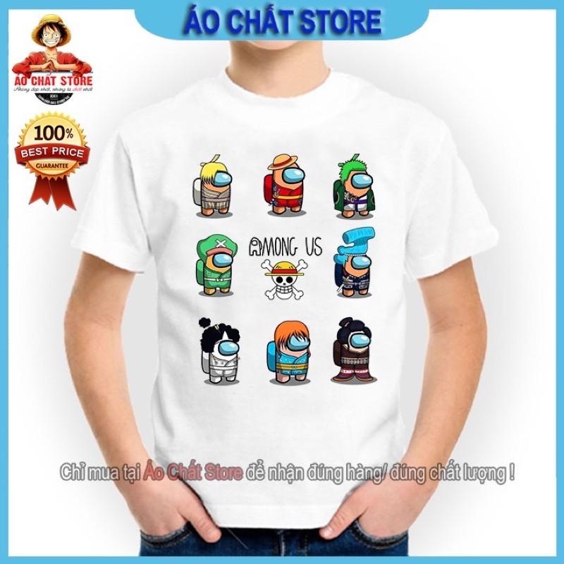 BST Áo thun Among Us skin One Piece nhiều nhân vật siêu cute | Áo One Piece Luffy Zoro Ace Sabo siêu đẹp AU03