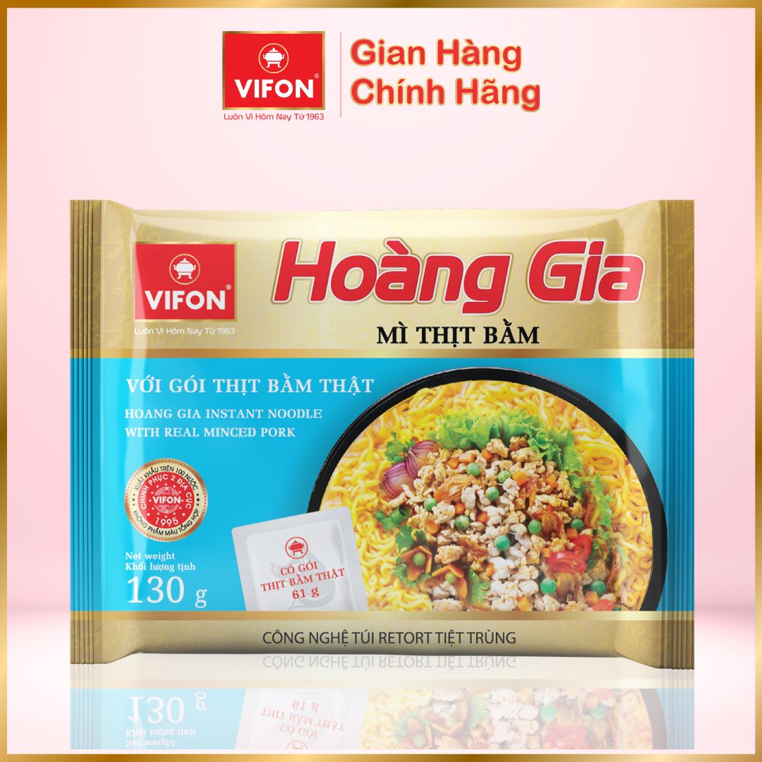 Thùng 18 Mì Thịt Bằm HOÀNG GIA VIFON (130gr / Gói)