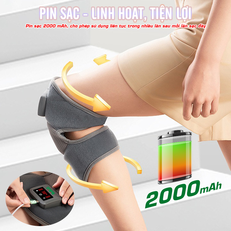 Máy massage đầu gối, vai, khớp gối Nikio NK-185D - Công nghệ rung nóng, giảm đau khớp gối