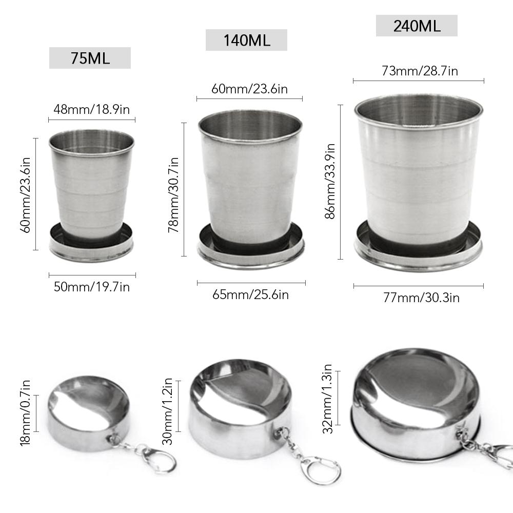 Cốc uống nước bằng thép không gỉ có thể phóng to thu nhỏ