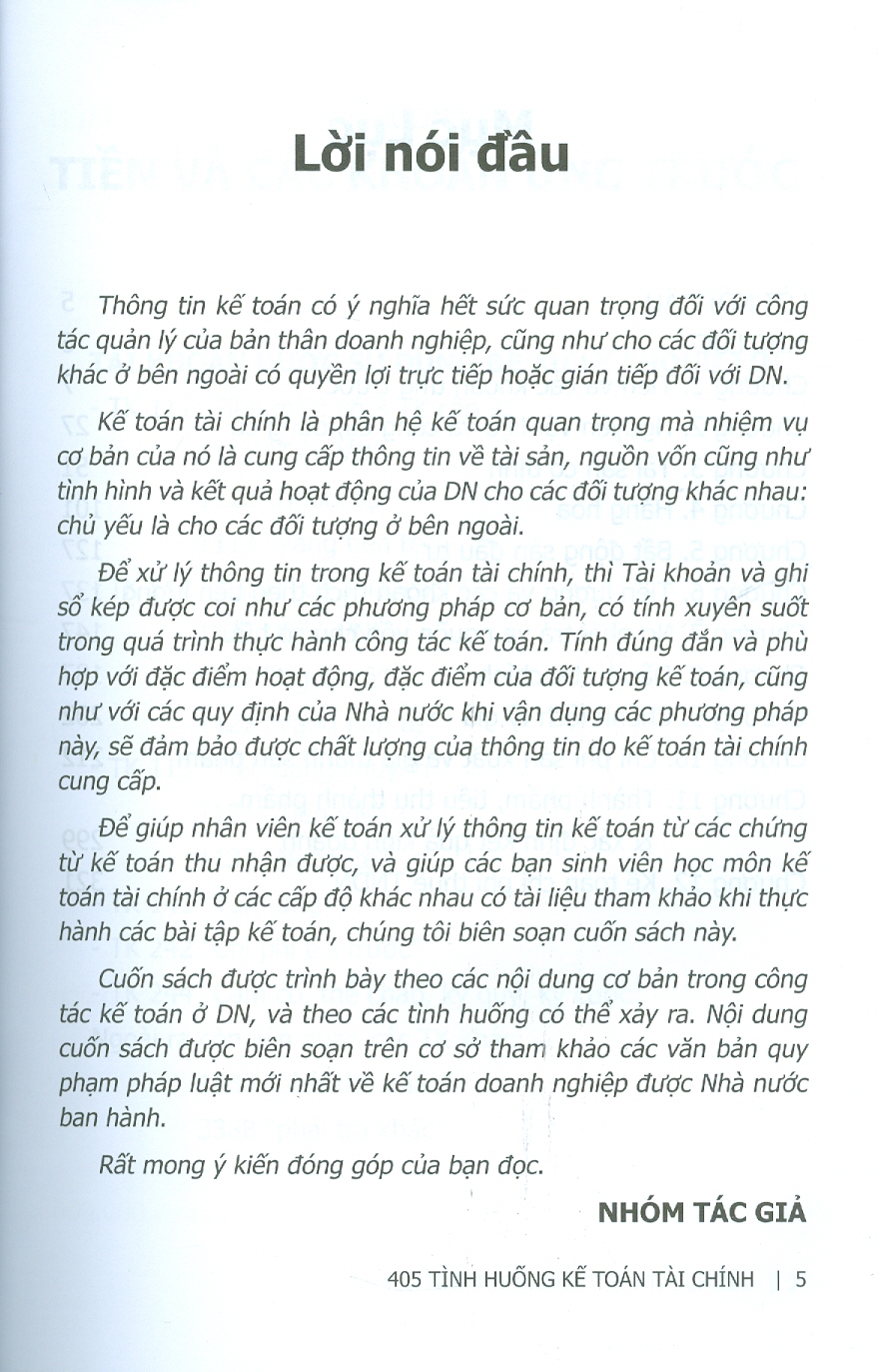 405 Tình Huống Kế Toán Tài Chính - Hướng Dẫn Thực Hành Bài Tập Kế Toán (Tái bản lần 3)