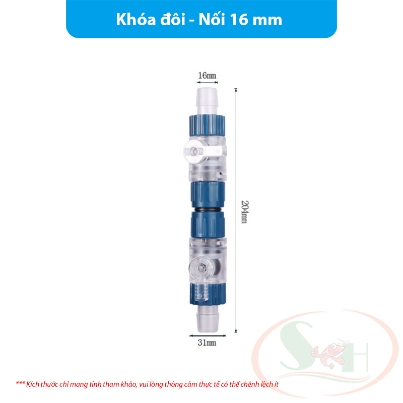 Van khóa dòng Marine nối chuyển phi 12, 16, 20 mm dây ống lọc thùng bể cá tép