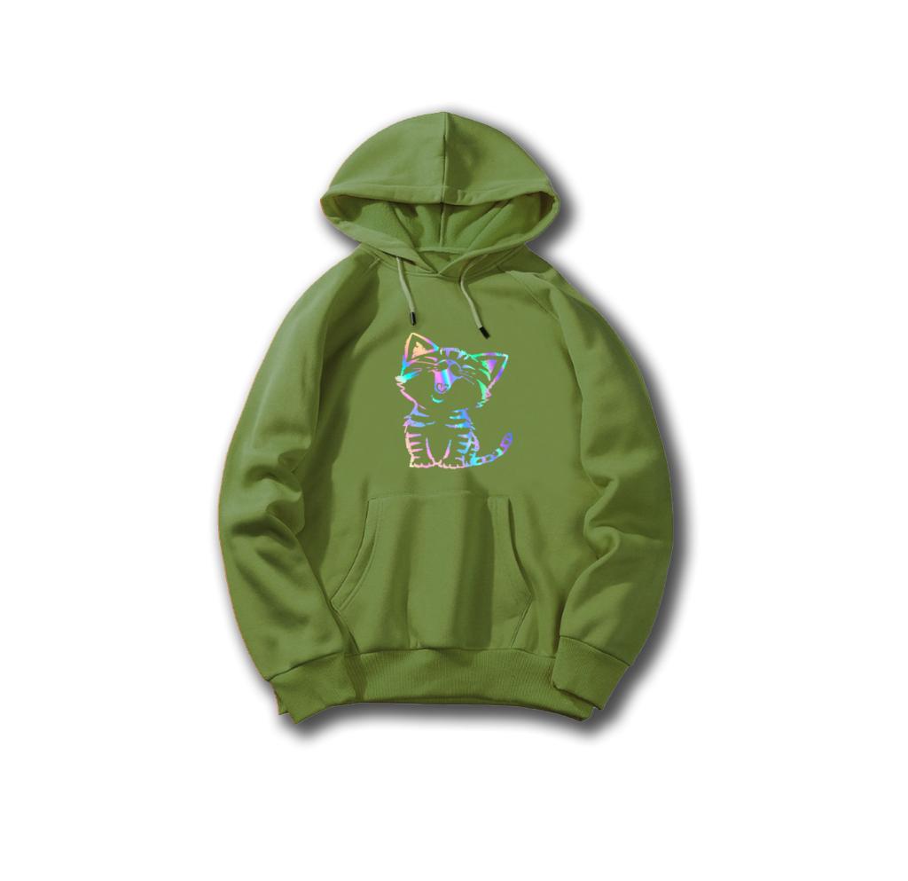 ÁO KHOÁC NỈ HOODIE PHẢN QUANG MÈO CƯỜI