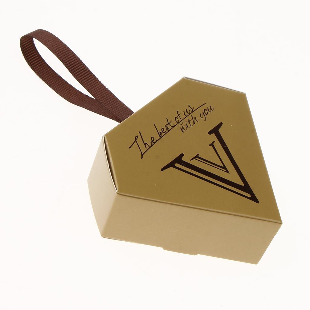10 Pieces Diamond Candy Gift Box Wedding Favor Boxes with Ribbon