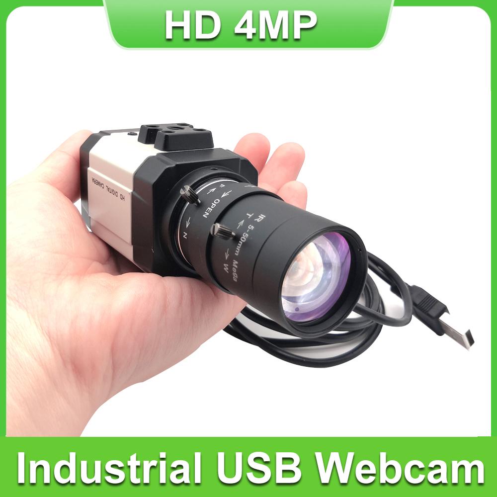 HD 4MP 30 khung hình/giây 2560x1440 Webcam USB công nghiệp Ống kính CS Varifocal 5-50mm có micrô Tốc độ cao UVC Máy quay video PC Hỗ trợ OTG