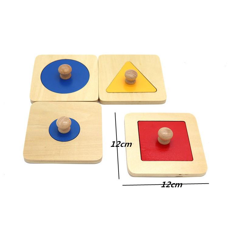 -Set 5 Bảng Ghép Hình Giáo Cụ Montessori Giai Đoan 14 Tháng Tuổi