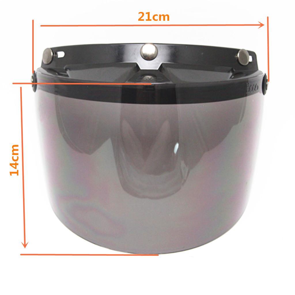 2X Open Face or Half Face Motorcycle Helmets 3-Snap Up Smoke