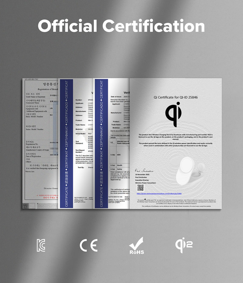 Đế sạc Ringke Stand Qi2 25W 3-in-1 Folding Magnetic Wireless Charger - Hàng Chính Hãng