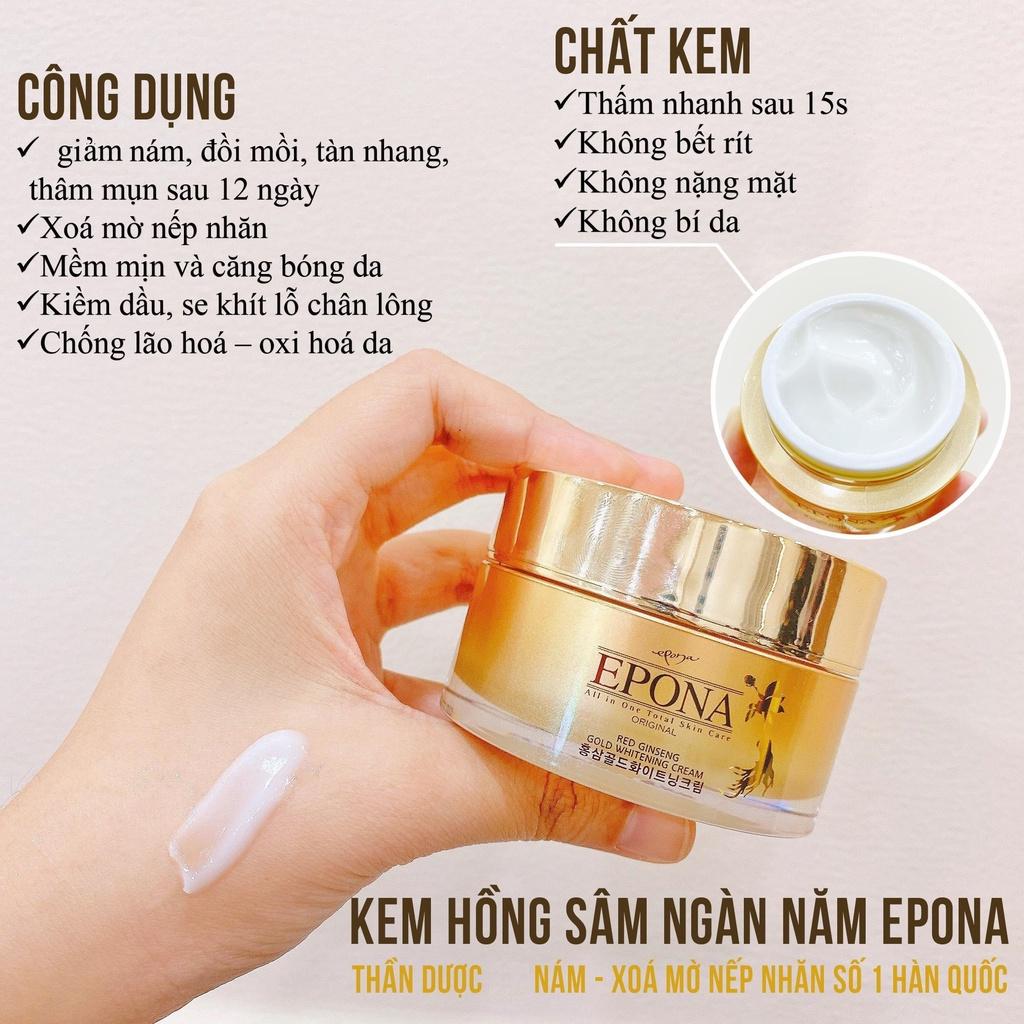 Kem Dưỡng Trắng Da, Chống Lão Hóa Mờ Thâm Nám, Mờ Nếp Nhăn, Phục Hồi Da Hư Tổn Epona 50ml
