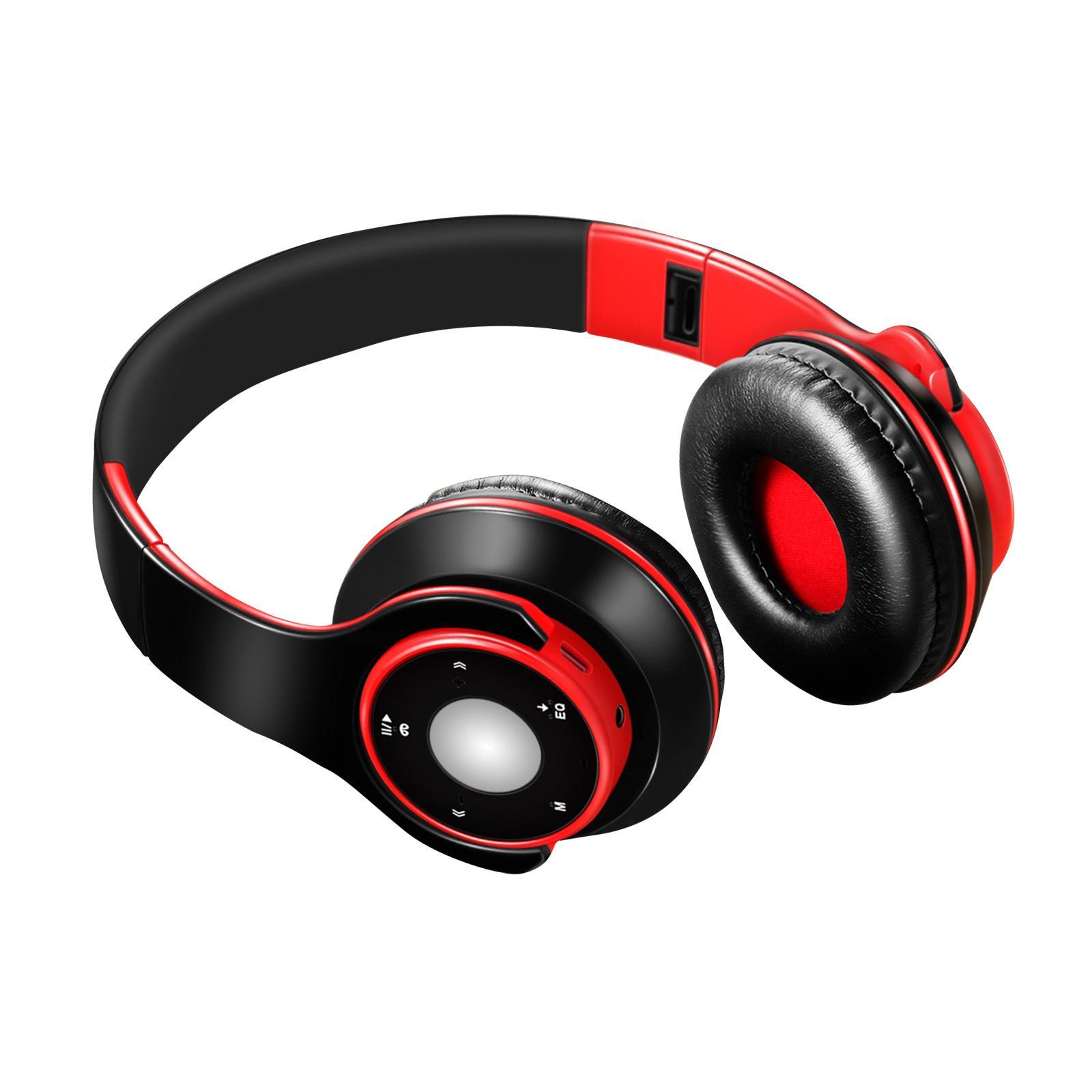 Bluetooth Headsets Foldable Cosy Earpads Over Ear for iOS and red