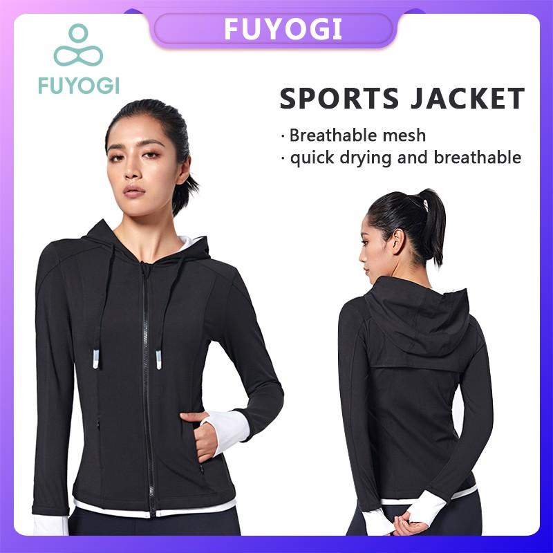 Women's Sports Jacket Breathable Slim Fit Long Sleeve Hooded Sweatshirt Outdoor Running Fitness Sportswear