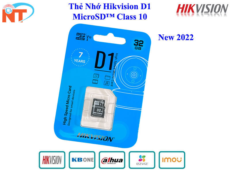 Thẻ Nhớ Hikvision 64G/32GB MicroSD Class 10 D1 Tốc Độ Cao Box Xanh Chuyên dùng cho Camera, Điện Thoại, Máy Ảnh... - Hàng Chính Hãng BH 7 Năm