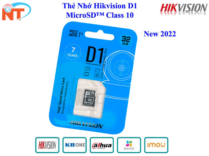 Thẻ Nhớ Chuyên Camera Mirco Sd Hikvision 64G - 32Gb - 92Mbs, Chuyên Ghi Hình Cho Camera, Máy Ảnh, ... Hàng Nhập Khẩu - Thẻ Hikvison 32G D1 Xanh