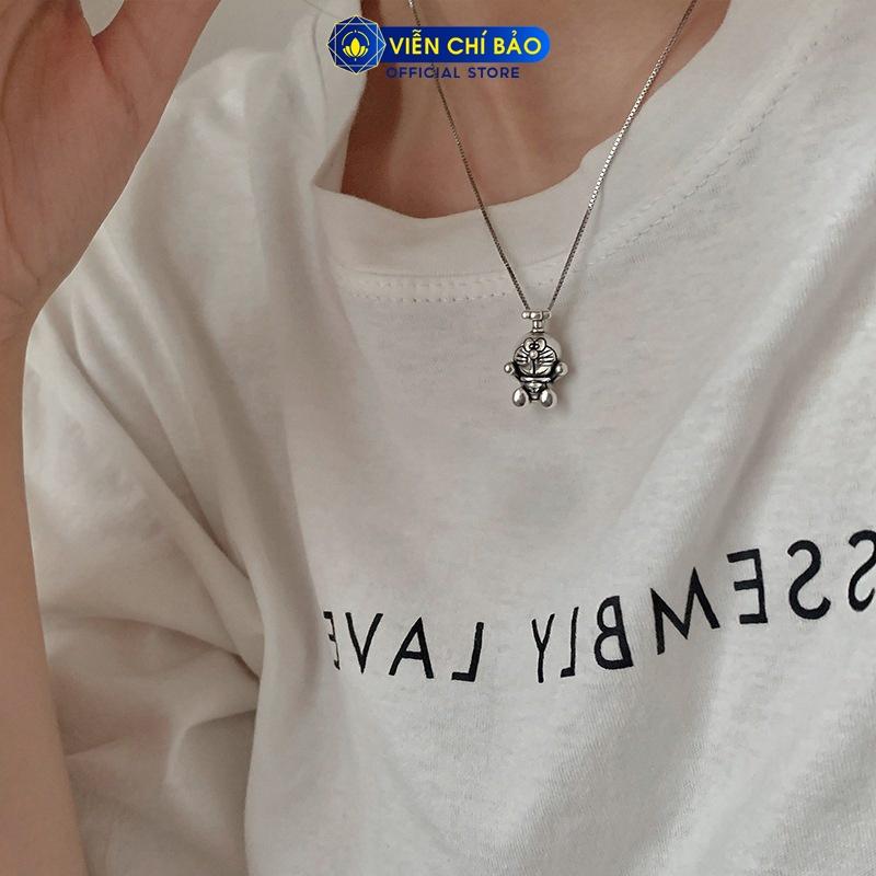 Dây chuyền bạc nữ hình Doraemon chất liệu bạc Thái 925 thời trang phụ kiện trang sức nữ Viễn Chí Bảo D000136