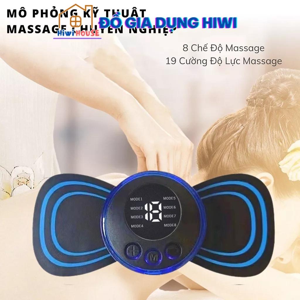 Miếng Dán Massage Xung Điện EMS Cao Cấp, Máy Massage Mini Toàn Thân Màn Hình LED 8 Chế Độ -19 Cường Độ Giảm Đau Hiệu Quả