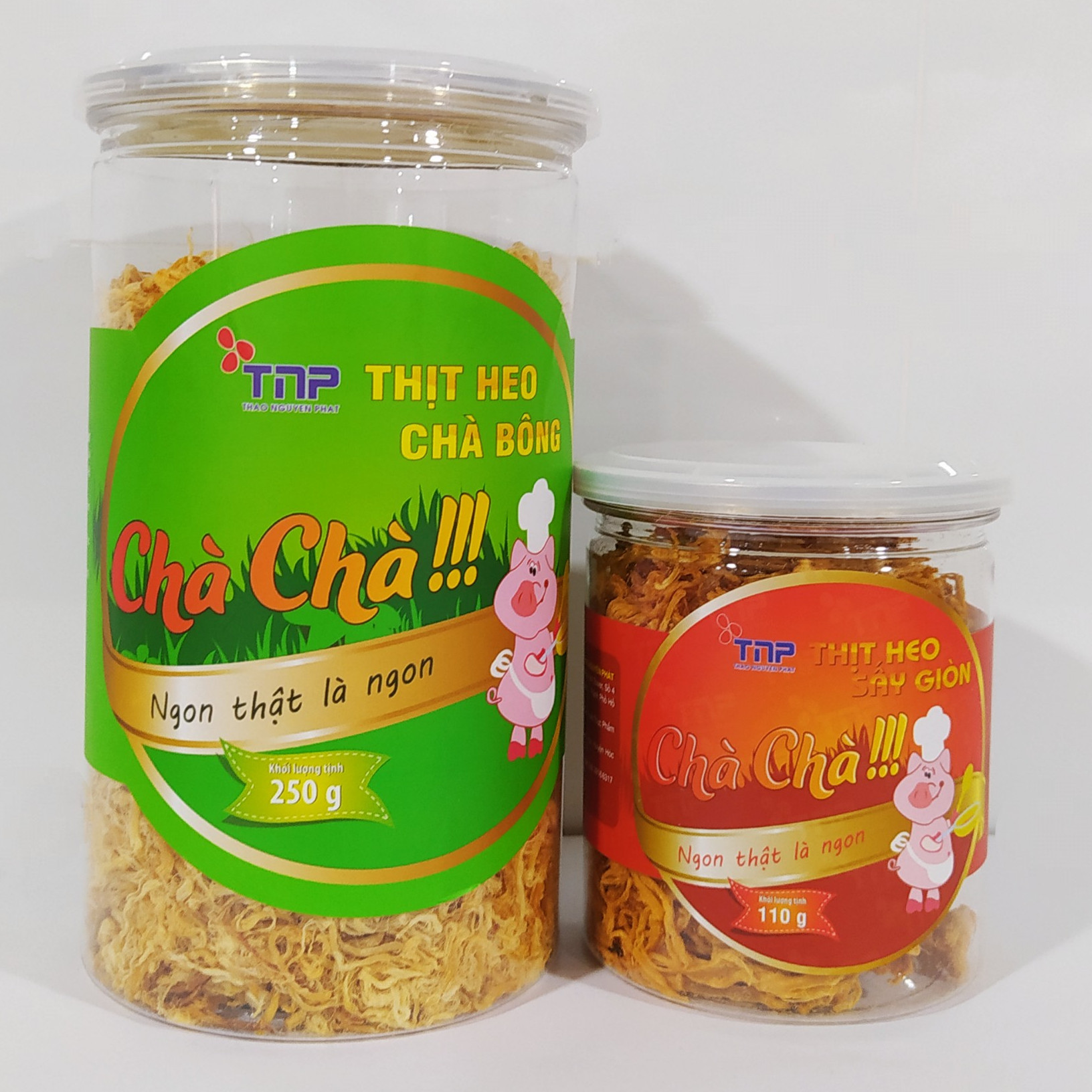 Combo 1 hũ chà bông heo TNP 250g và 1 hũ thịt heo sấy giòn 110g