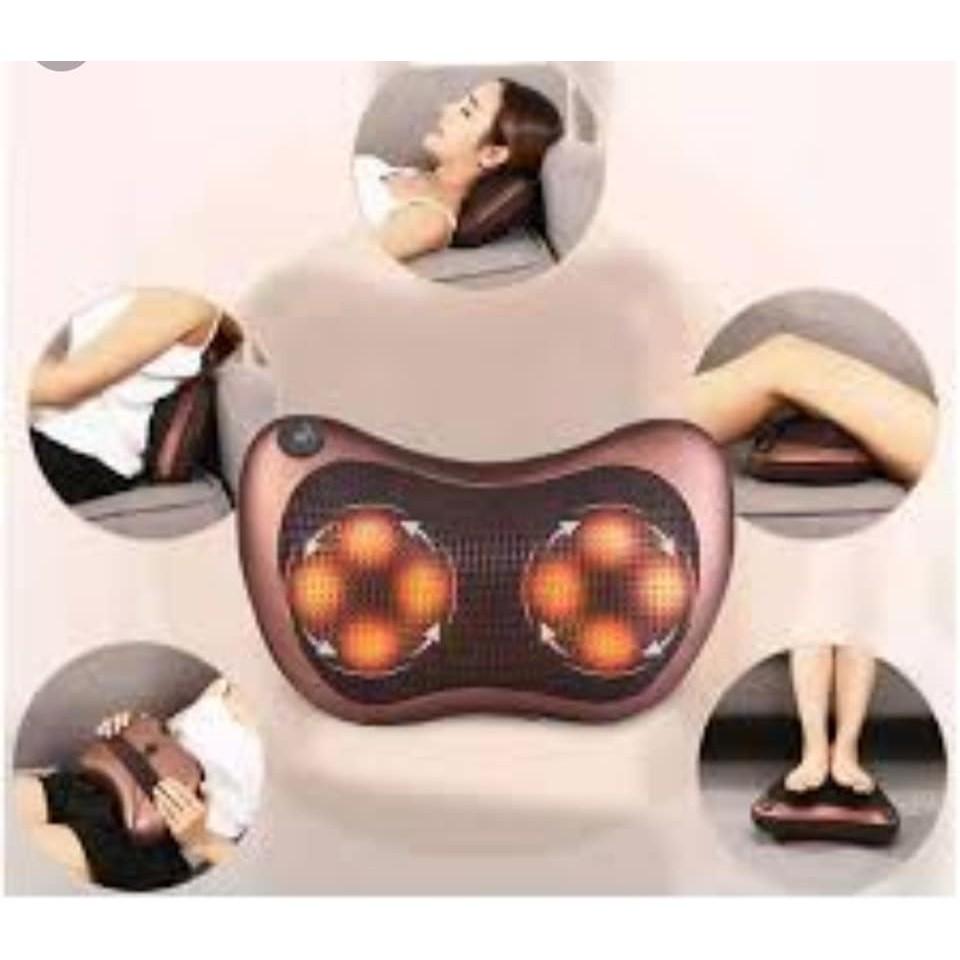 Gối Massage Hồng Ngoại 8 Bi - giải tỏa căng thẳng - hỗ trợ điều trị đau lưng - cột sống
