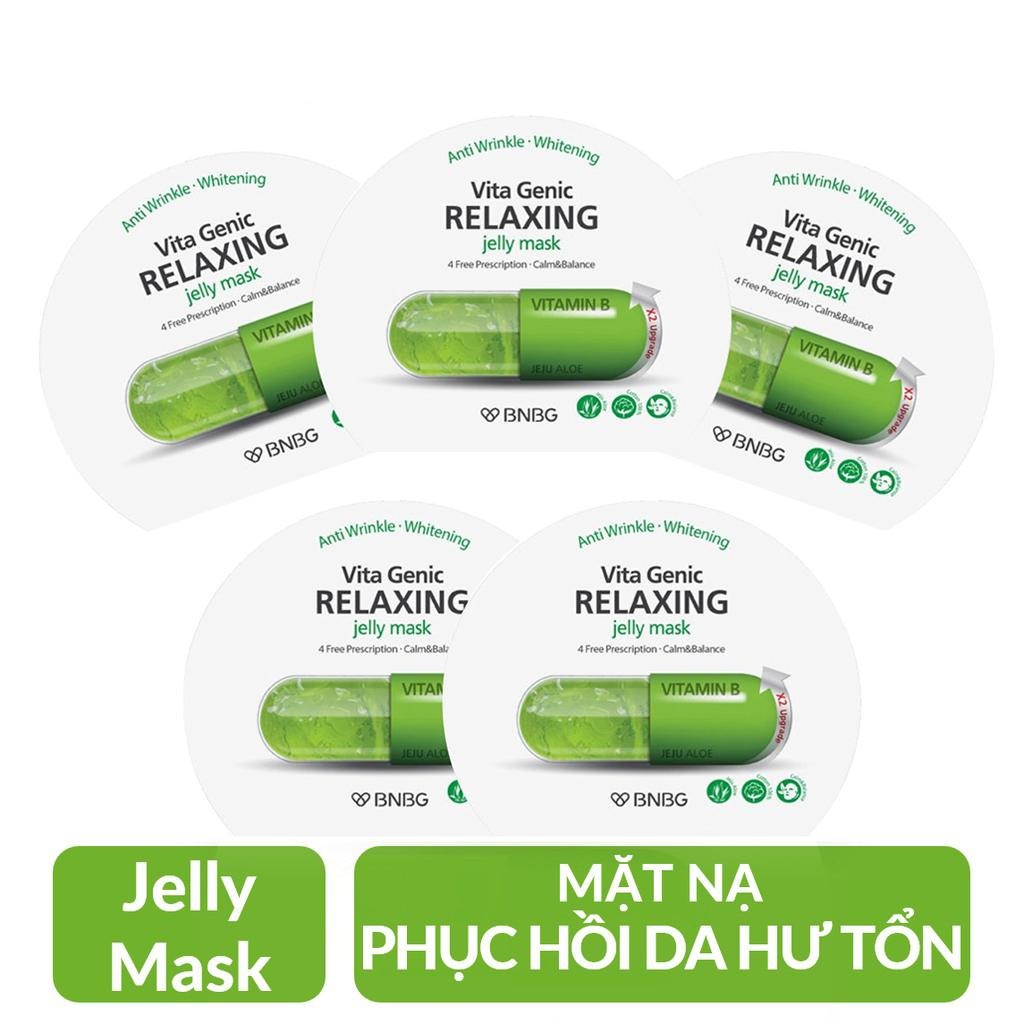 Combo 5 Mặt nạ dưỡng da giúp thư giãn và phục hồi làn da mệt mỏi BNBG Vita Genic Relaxing Jelly Mask (Vitamin B) 30ml x 5