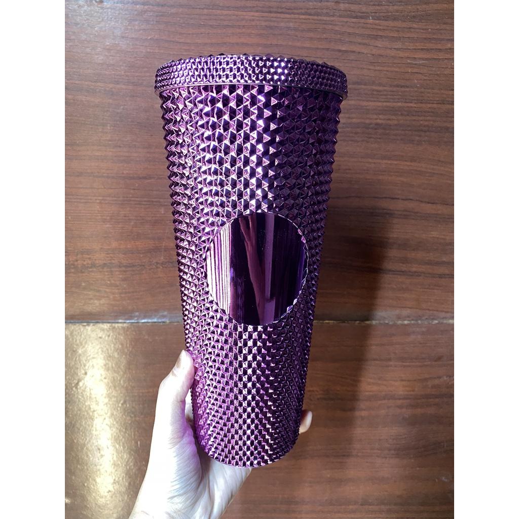 Xả kho ly đính đá kim cương lấp lánh 2 lớp Cách Nhiệt Cao Cấp dung tích 700ml Kèm Ống Hút - Rockcow
