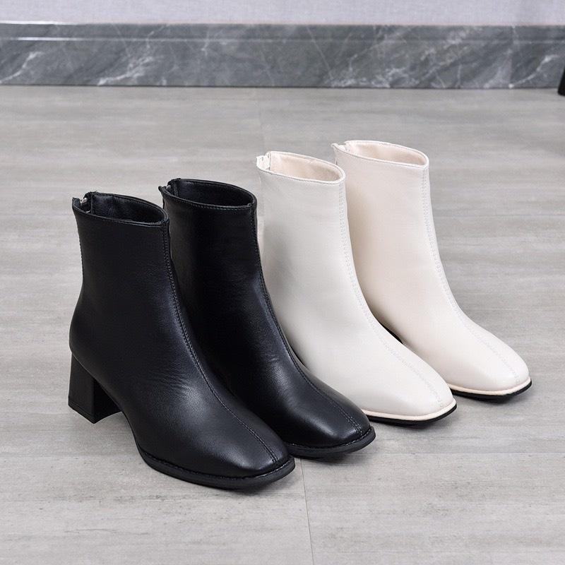 Bốt nữ cao cổ da lì sần gót 6 phân (mã 603-bốt)