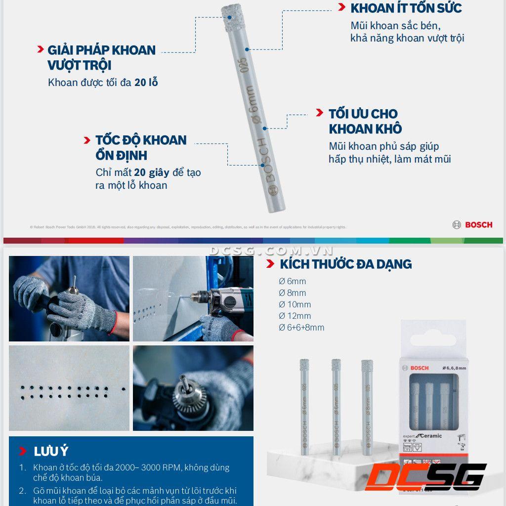 Mũi khoan đá hoa cương, gạch bóng kính siêu cứng Bosch | DCSG