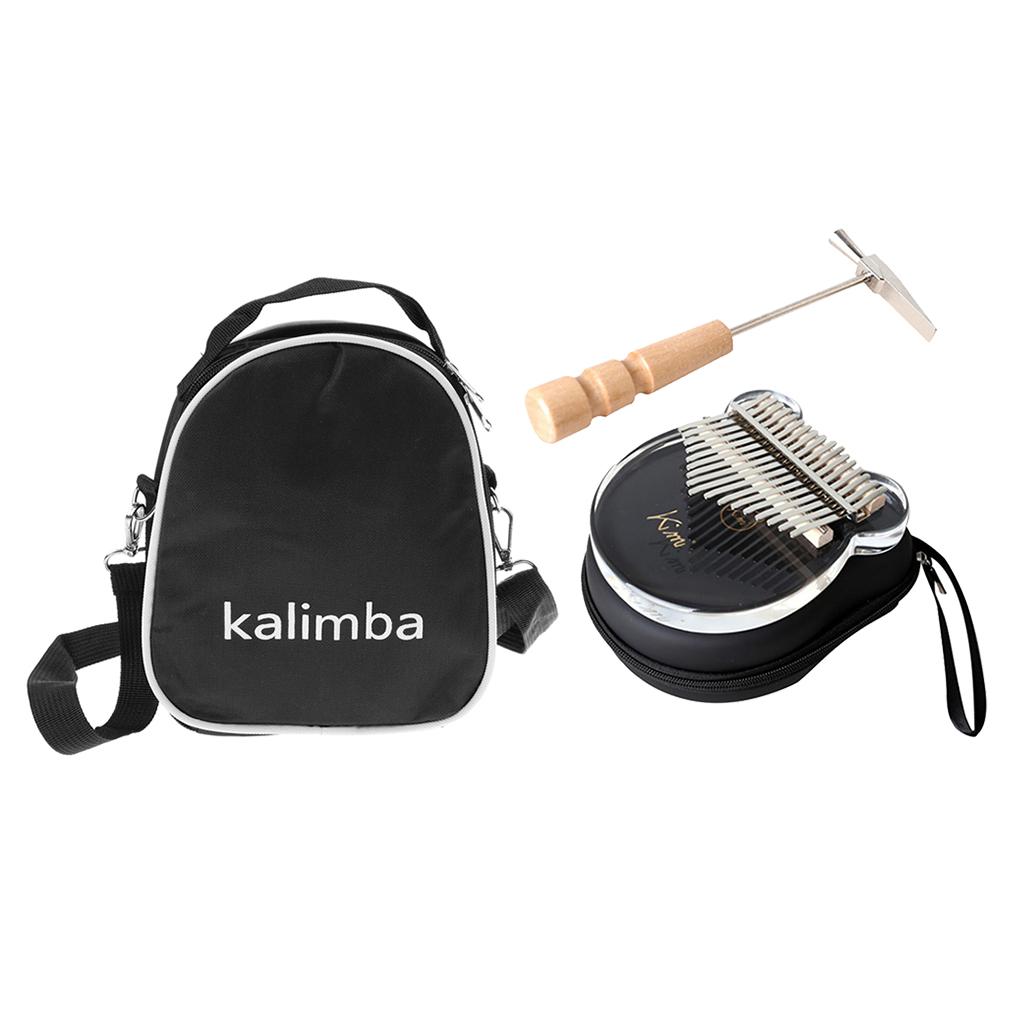 17 Keys Kalimba Board Clear Acrylic Thumb Piano Mbira With Storage Bag